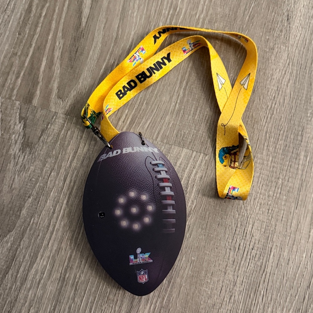 Bad Bunny Super Bowl Football Lanyard